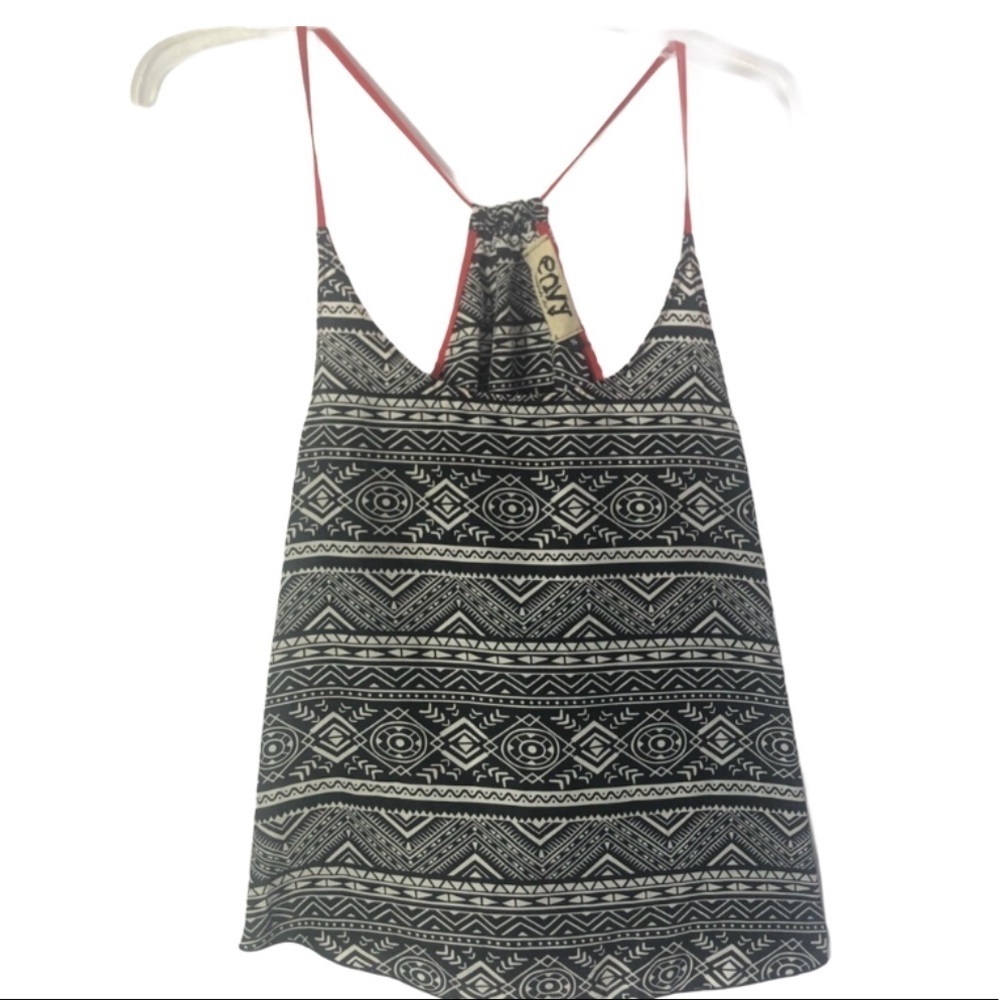 Envy Tank Top Black White and Red Size Small